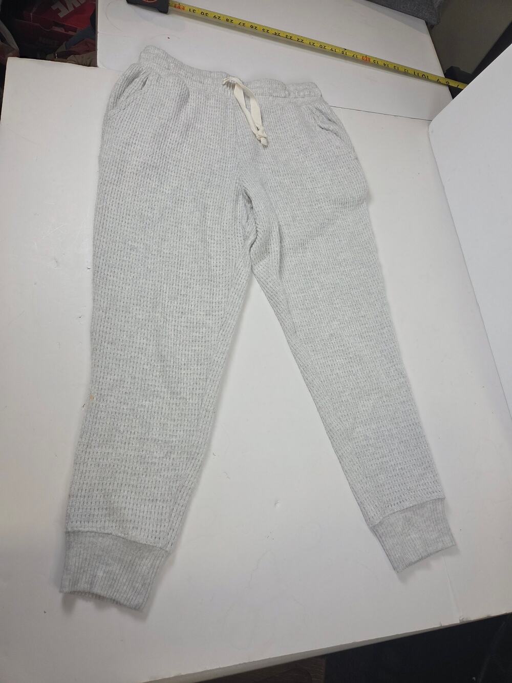 Aerie Sweater Waffle Knit Wide Leg Jogger Small Women’s Sweatpants Pants Gray
